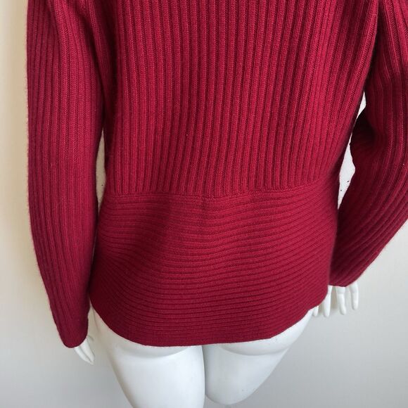 Vintage Talbots Cashmere Silk Ribbed Knit Y2K Cardigan Sweater Red M Holidays - Picture 9 of 15